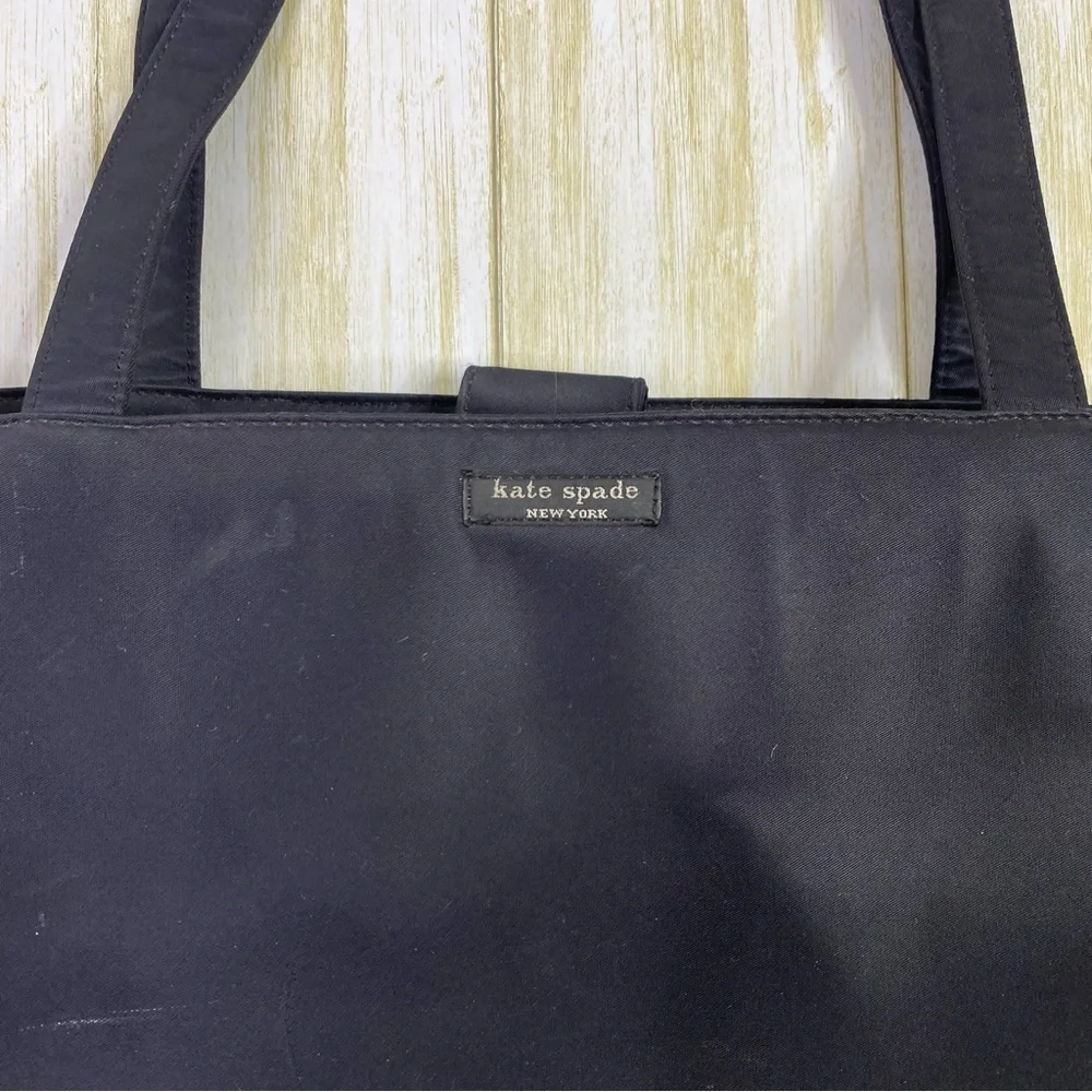 Kate Spade Black Nylon Diaper Bag with Changing Pad